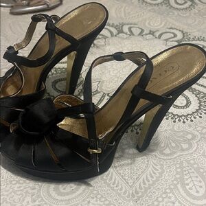 Elegant COACH Black Strappy Women's Heels